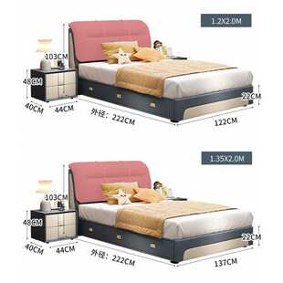 女生卧室床小户型耐用次卧软包简约皮床供应家装厂包邮家具厂