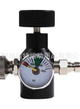 黑色soda二氧化碳气瓶充气头TR21-4螺纹和G1/2螺纹3000psi压力表