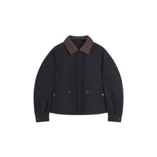 复古菱格纹夹棉休闲女士秋冬棉服外套8855A1Y059 钱老板