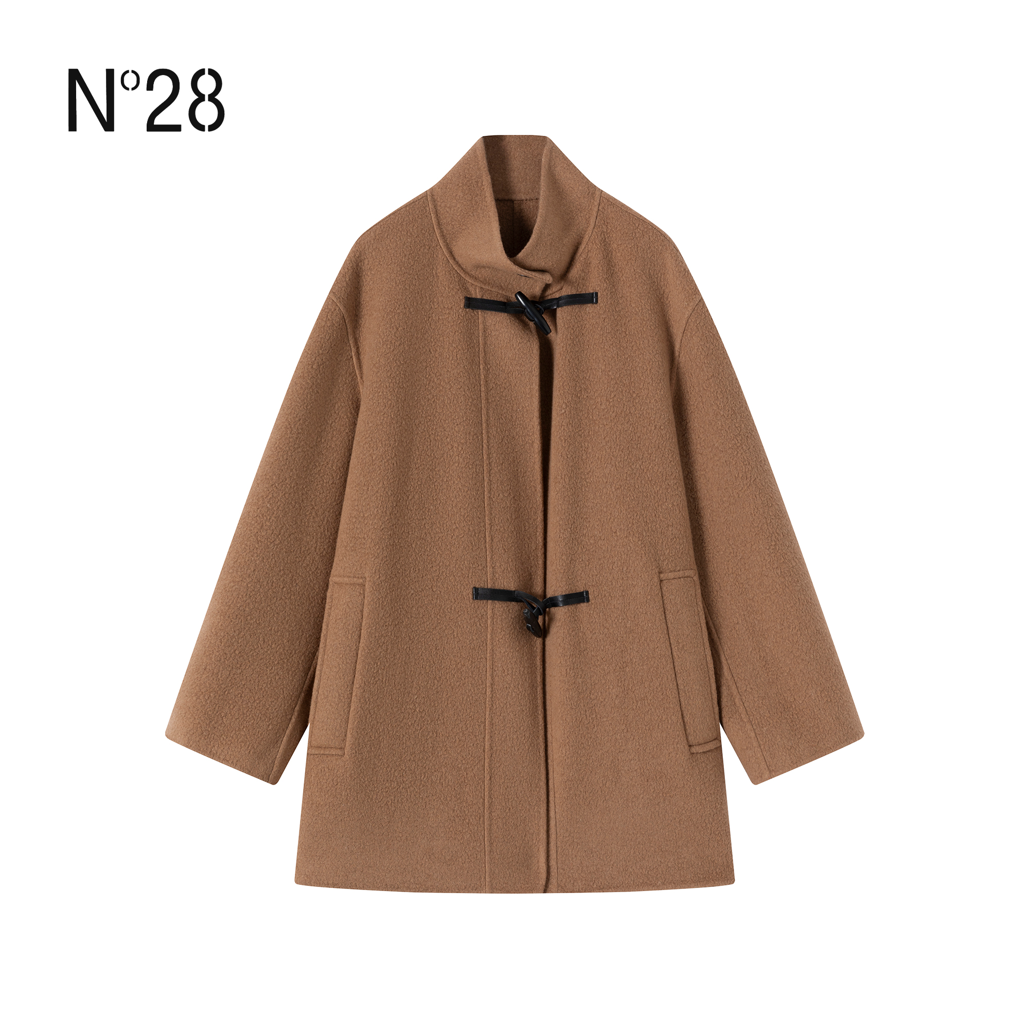 【钱老板】N°28 山羊绒双扣大衣女秋冬宽松呢子外套8855A1D535