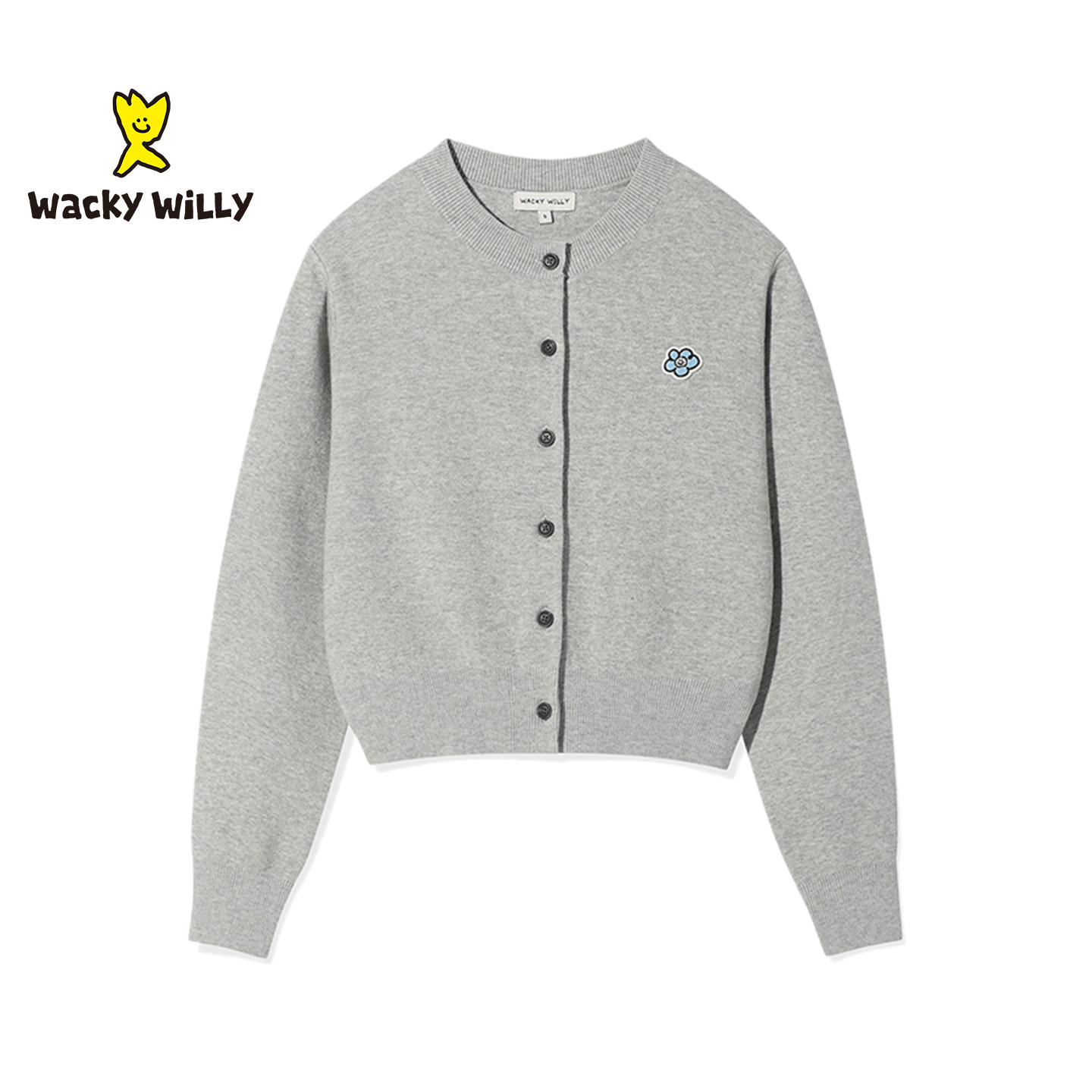 wackywilly圆领开衫女士韩国2025新款秋冬叠穿内搭宽松针织衫上衣