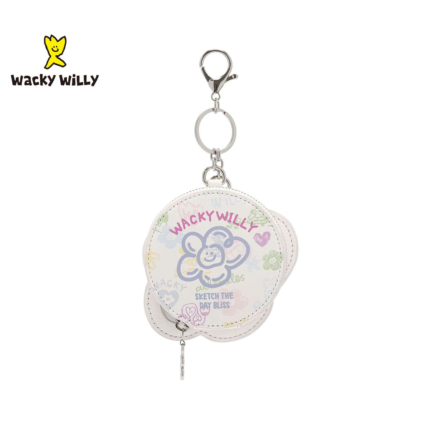 wackywilly卡通旋转便携随身镜钥匙扣迷你化妆镜包挂小镜子挂件