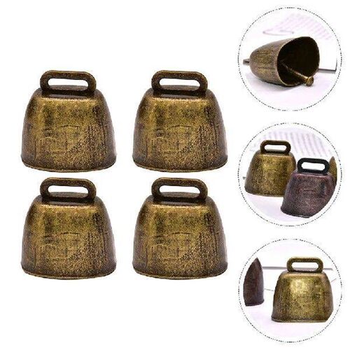 4 Pcs Ring Doorbell Metal Cow Iron Bells Farming