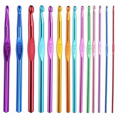 12PCS/Set Corchet Needle Knitting Hook Needle Yarn Weaving T