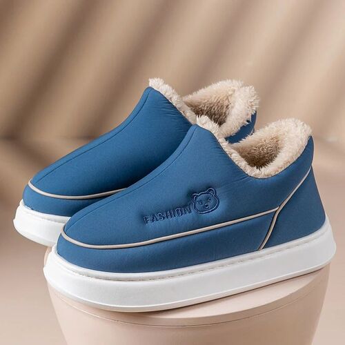 2023 Vogue New Winter Cartoon Bear Soft Mens Heel Wrap Flat