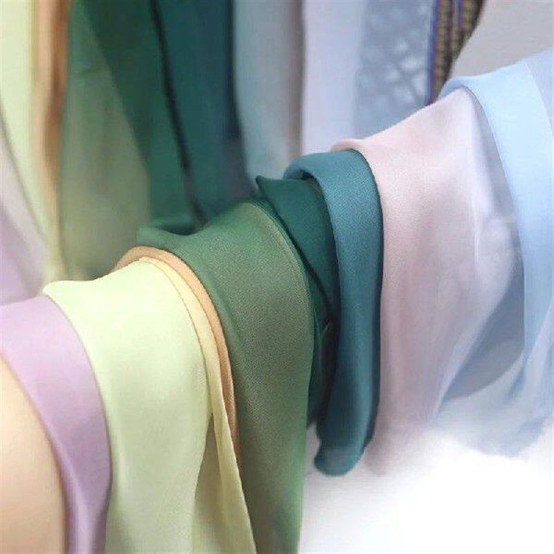 1M Rainbow Gradient Color Chiffon Fabric 30D Organza Tulle