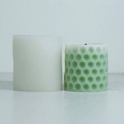 3D Cylinder Honeycomb Silicone Candle Mold Handmade DIY