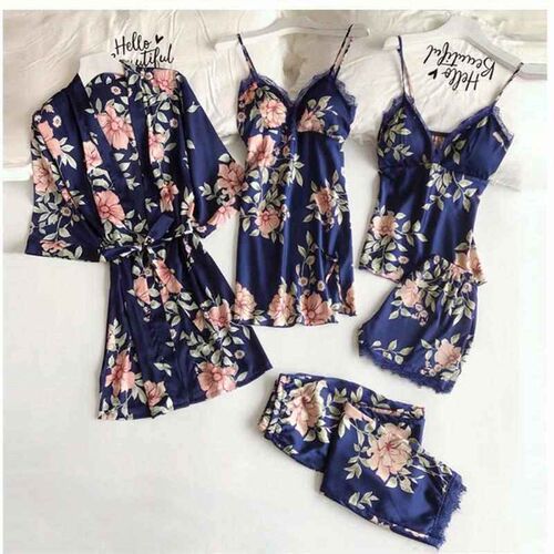 s pama elastic satin loose lace  suit
