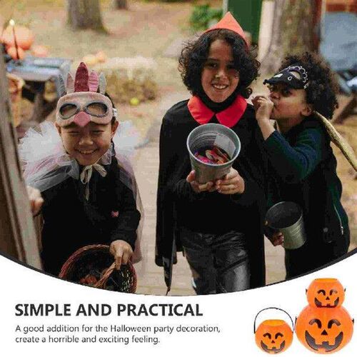 3 Pcs Pumpkin Bucket Halloween Pendant Artificial Decor