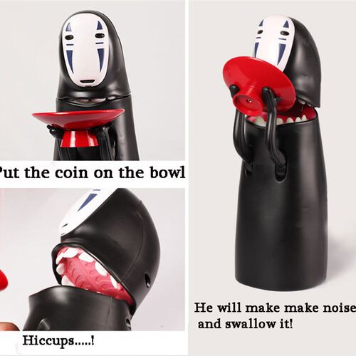 No Face Man Piggy Bank Electric Japanese Faceless Figure Col