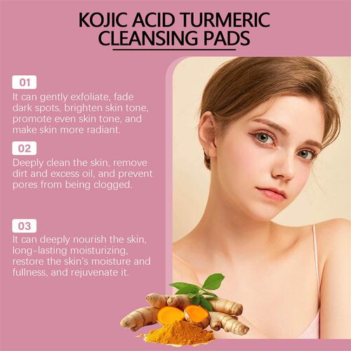 EELHOPE Kojic Acid Turmeric Cleansing Pads - Gentle facial c