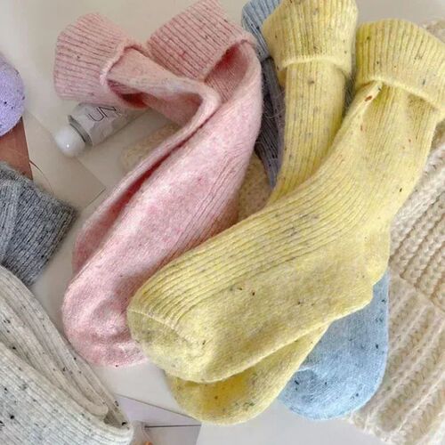 Newautumn Winter Fashion Cotton Knitted Women Socks Solid Ja