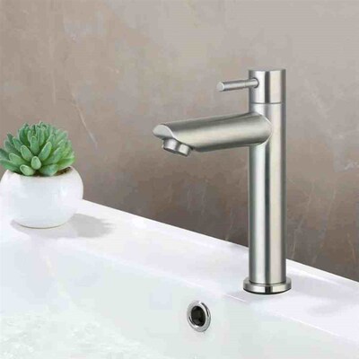 Stainless Steel Bathroom Counter Basin Faucet Single Handle