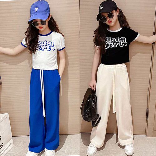 Girls Suit New Style Girls Middle and Big Childrens Fashi