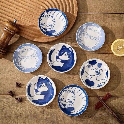 4 Pcs Japanese Style Ceramic Dessert Sauce Dish Cute