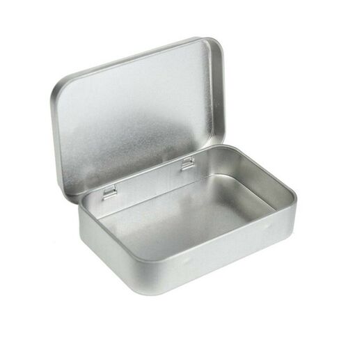 New Square Tin Storage Boxes Small Metal Storage Box Silver