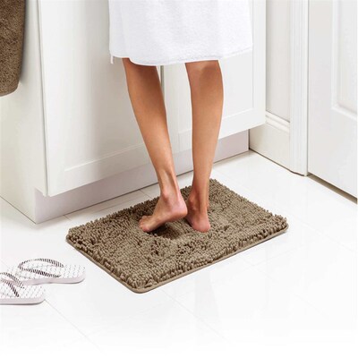 Long Hair Chenille Mat TPR Anti-Slip Bottom Bathroom Absorbe