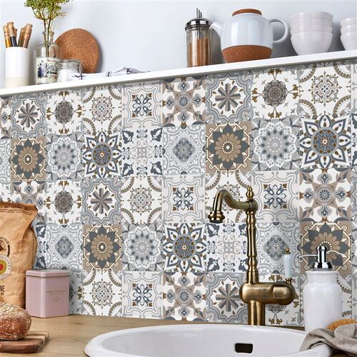 24 PCS Modern Style PVC Tile Stickers Waterproof Antifouling