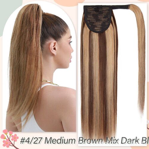 Real Hair Wig Women Straight Hair Wig VEL tail Tail Hair Ext