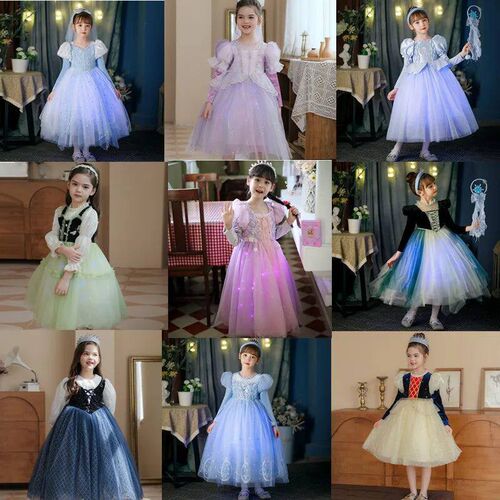 Fancy Costume for Girls Princess Dress Elsa Cosplay
