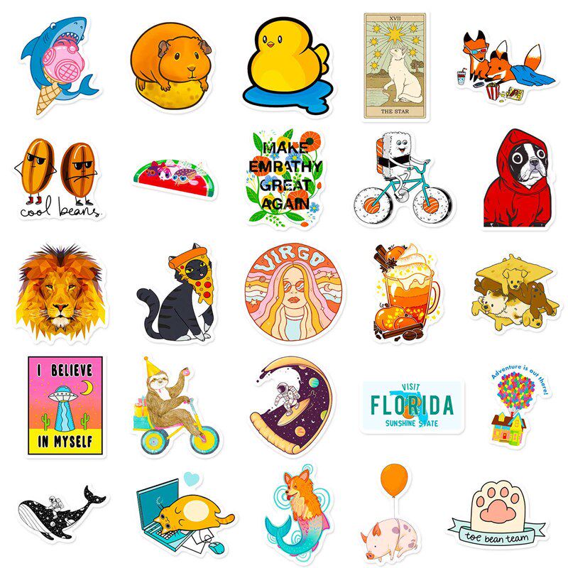 50 little fresh animal stickers 