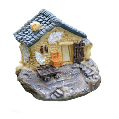 Resin House Miniatures Figurines Garden Decoration Outdoor A