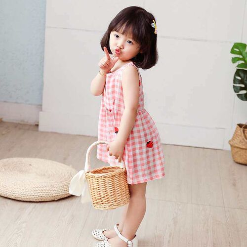 Princess Vest Dress for Big Children and Girls Cotton Silk D