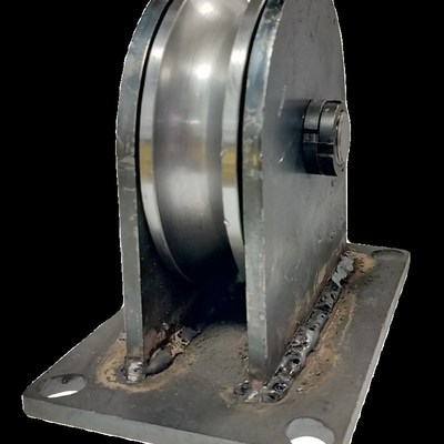 国标1吨2吨3吨5吨加厚圆钢地轮钢丝绳导向轮地面固定U型轮定滑轮