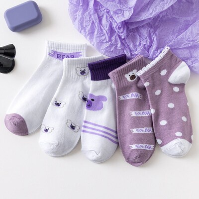 5 Pairs/lot Women Sock Cotton Ankle Invisible Boat Socks Car