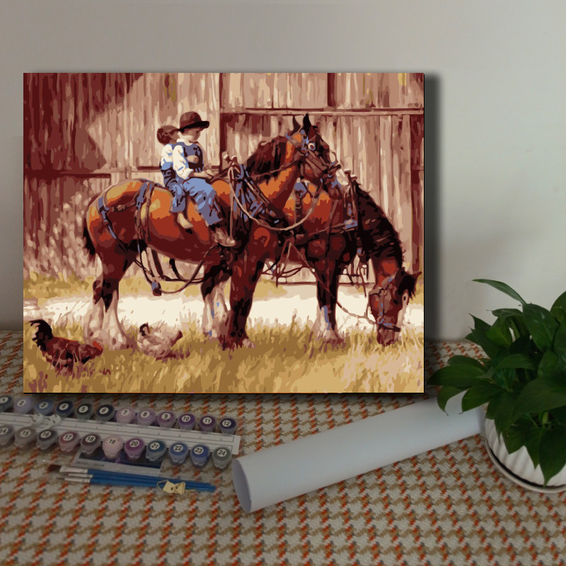 diy数字油画动物 骏马战马炫彩黑白马飞马儿童手绘填色丙烯装饰画,家居饰品,DIY/数字油画,淘宝优惠券,粉丝福利购,淘宝优惠卷