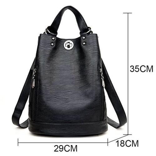 High Quality Soft Leather Bagpack Women Fashion Anti-theft B