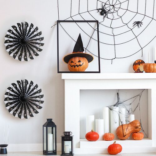 Halloween decorated paper fan honeycomb origami 幽灵蜂窝折纸