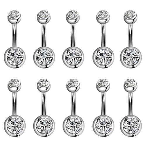 5/10/15/20pcs/lot Crystal Piercing Navel Surgical Steel Rhin