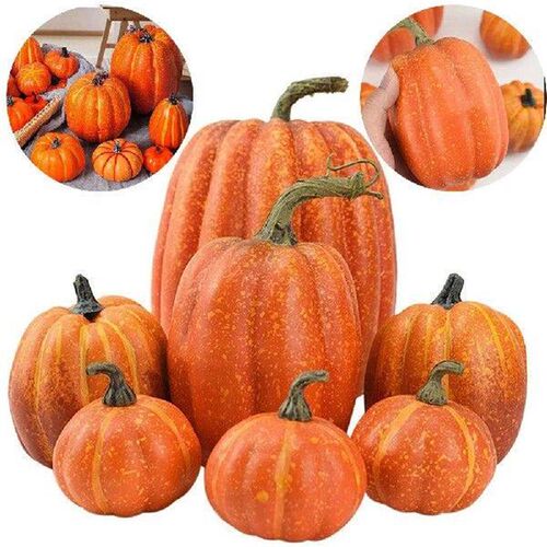 7 PCS Artificial Pumpkin Realistic Simulation Pumpkin