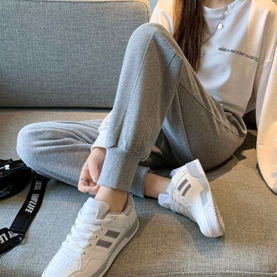 Wei pants, womens spring new sweatpants, white harem loose