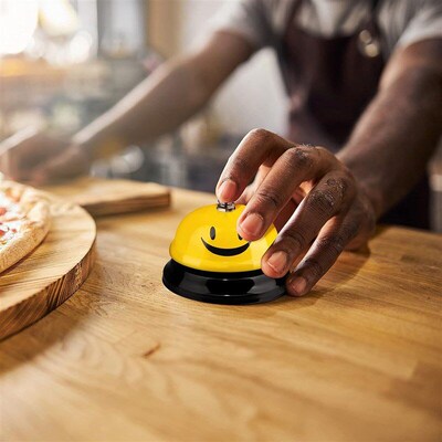 Desk Bell for Service Front Desk Smile Face Metal Ringer按铃
