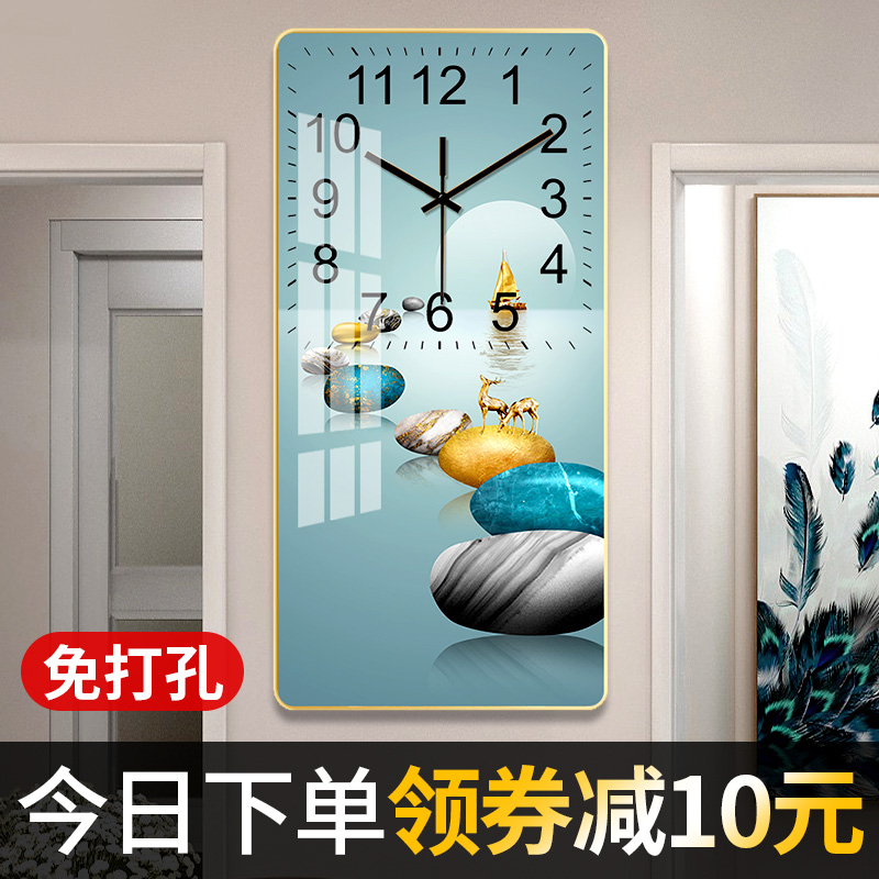 钟表挂钟客厅装饰石英钟家用时尚现代简约创意晶瓷画时钟挂墙挂表