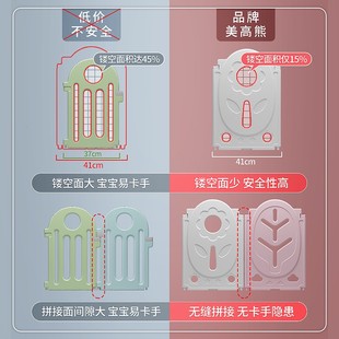 美高熊儿童围栏地上室内家用乐园婴儿安全爬行垫防护栅栏