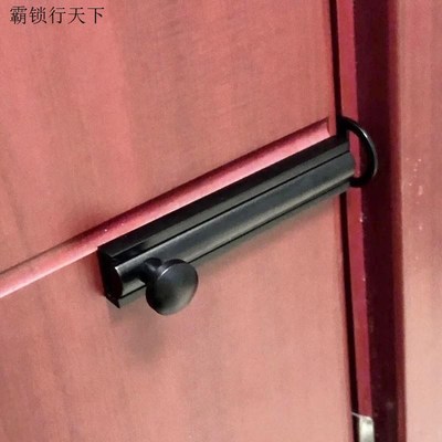谷仓门锁神器纯铜门闩锁反锁门栓90度门扣卧室黑色隐形门直角插.