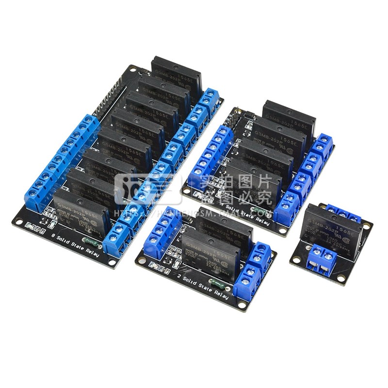 1/2/4/8路固态继电器模块5V12V24V高低电平触发 250V2A固态继电器