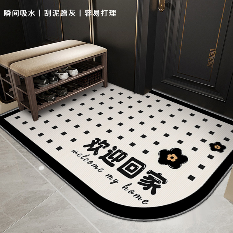 高级感入户门地垫门口进门换鞋凳脚垫子现代简约防滑地毯2024新款,居家布艺,入户地垫,淘宝优惠券,粉丝福利购,淘宝优惠卷