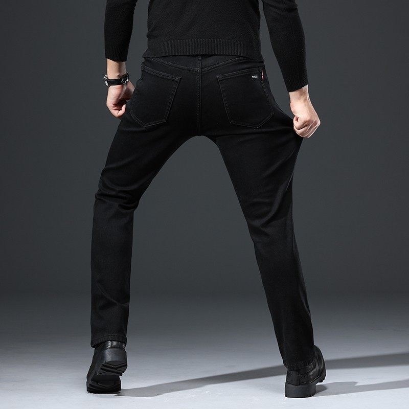 黑色牛仔裤男直筒宽松秋冬厚款百搭商务休闲男装大码弹力超薄裤子,男装,牛仔裤,淘宝优惠券,粉丝福利购,淘宝优惠卷