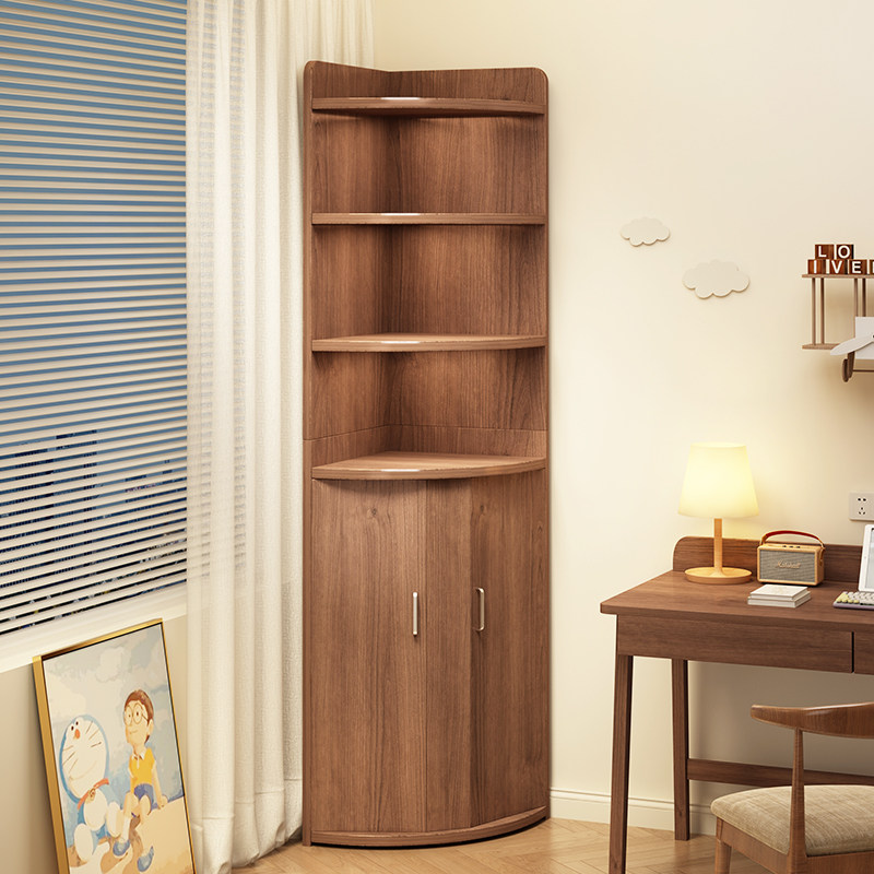 实木角柜转角柜三角置物架墙边柜拐角家用学生书架落地窄缝书柜子,住宅家具,角柜,淘宝优惠券,粉丝福利购,淘宝优惠卷
