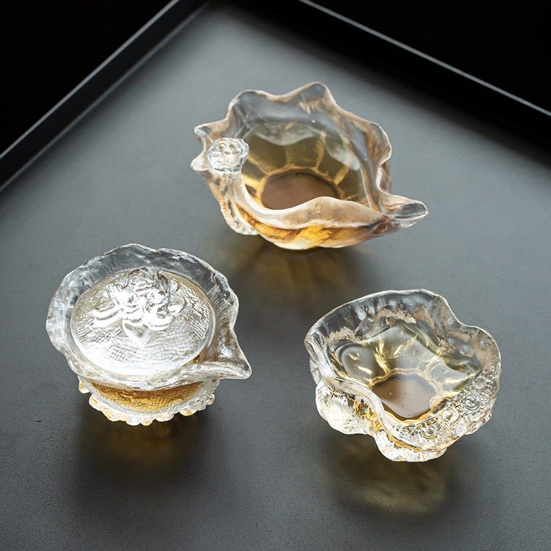 冰冻烧古法琉璃盏功夫茶具小套装办公室茶室家用送礼透明水晶茶杯,餐饮具,功夫茶具,淘宝优惠券,粉丝福利购,淘宝优惠卷