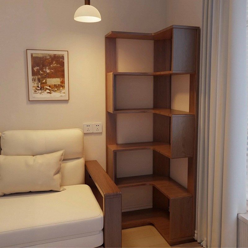 转角书架落地置物架客厅转角柜家用墙角边柜靠墙柜子实木学生书柜,住宅家具,书架,淘宝优惠券,粉丝福利购,淘宝优惠卷