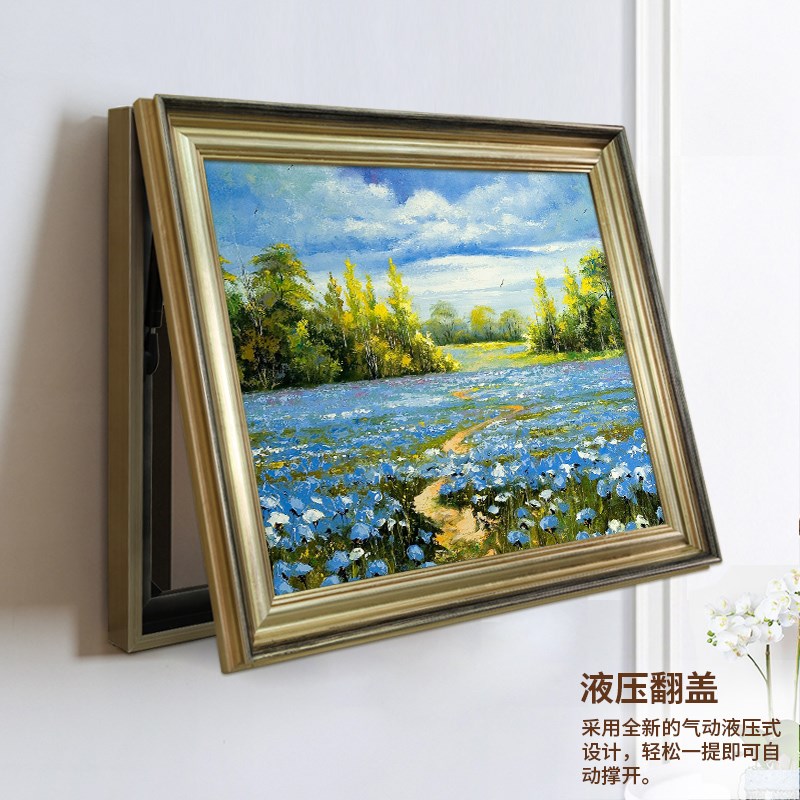 现代手绘油画电表箱装饰画美式配电箱装饰客厅餐厅玄关电闸遮挡画图片