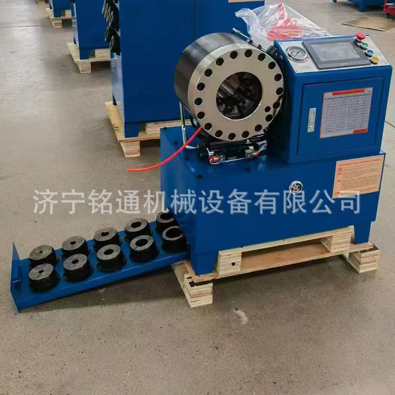 6-51电动锁管机小型卧式钢管缩口机液压油管扣压机可定制标牌