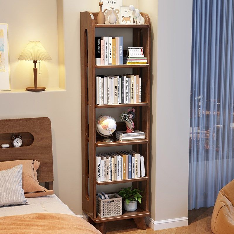 全实木书架落地置物架客厅夹缝窄柜卧室床边小书柜角落多层收纳架,住宅家具,书架,淘宝优惠券,粉丝福利购,淘宝优惠卷