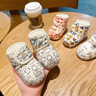 1岁婴儿鞋 软底学步棉鞋 子新生男女宝宝8 10个月保暖不掉6 袜秋冬季