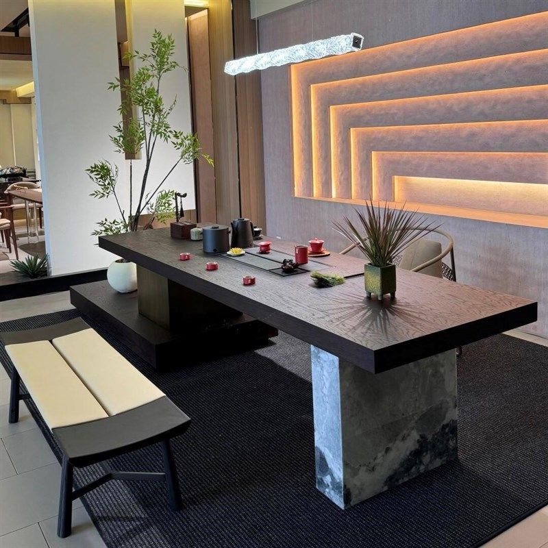 新中式黑胡桃白蜡木茶桌椅组合高端别墅茶台办公室酒店民宿泡茶桌,住宅家具,家用茶台/茶桌,淘宝优惠券,粉丝福利购,淘宝优惠卷